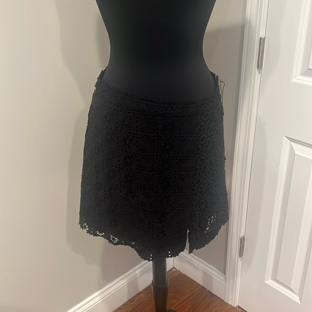 Free People Black Eyelet Lace skirt